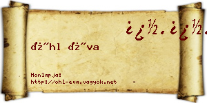 Öhl Éva névjegykártya